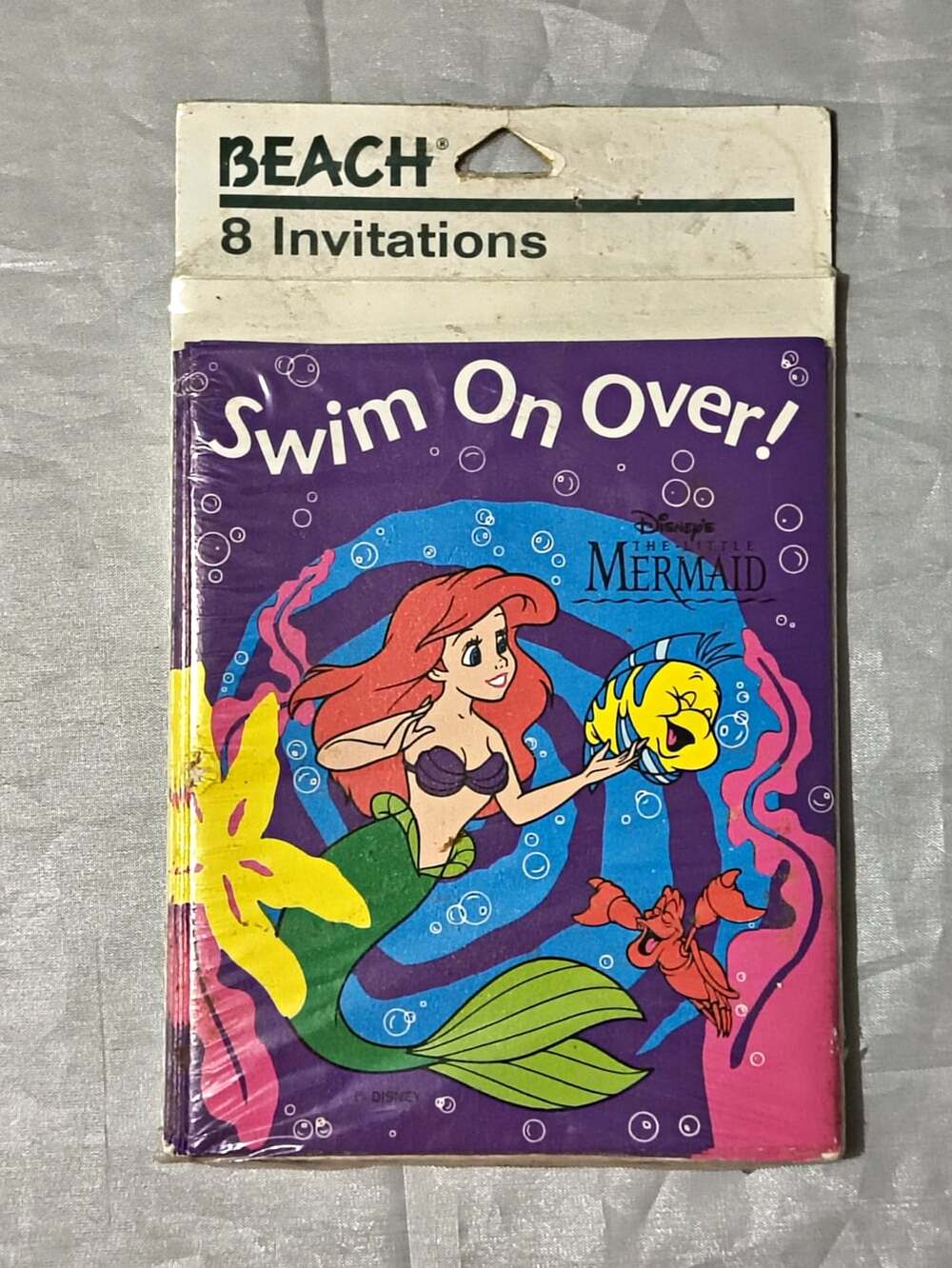 Beach The Little Mermaid Ariel Flat Party Invitations w/ Envelopes 8ct L-1183-V